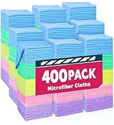 TEAWOO Microfiber Towels Bulk-400 Pack, Cleaning Cloths, Microfiber Towels for Cars, Cleaning Rag...