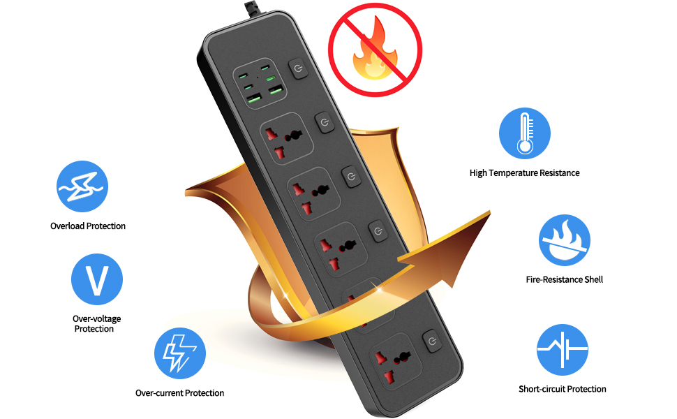 flat extension cord 6 feet