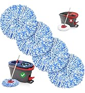 TidyBliss Spin Mop Head Replacement Compatible with Triangle Swivel Mops, 4 Pack Microfiber Mop R...