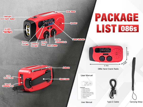 emergency hand crank radio