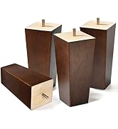 AORYVIC 6 inch Sofa Legs Wood Furniture Legs Pack of 4 Pyramid Couch Legs Mid-Century Modern Brow...