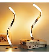 BOHON Modern Table Lamp Spiral LED Nightstand Lamps 3 Color Modes 10 Brightness Levels Desk Light...