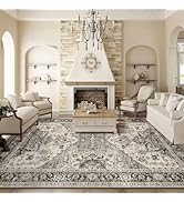 homewill Area Rug Living Room Rugs - 9x12 Soft Machine Washable Oriental Vintage Floral Distresse...