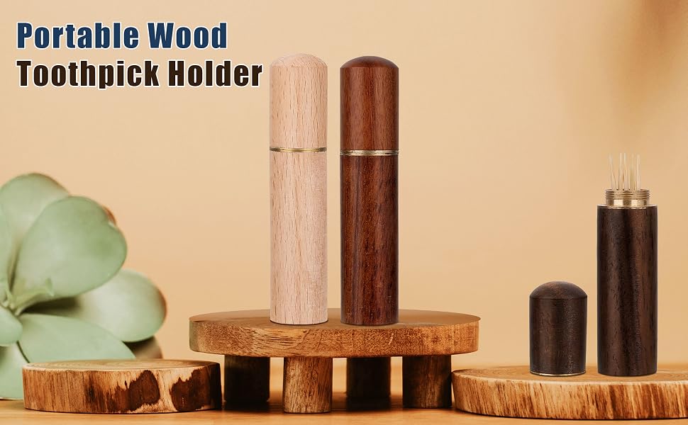 Portable Wood Toothpick Case
