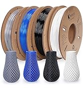 Kretrum PLA 3D Printer Filament, 3D Printing Filament, PLA Filament Bundle 250gX 4 Spools, Mix-Co...