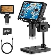LCD Digital Microscope,4.3 Inch 1080P 10 Megapixels,10MP Camera Video Recorder with HD Screen,1-1...