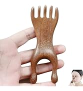 KINTEGOOD Natural Sandalwood Scalp Massage Comb, Wooden Nose Gua Sha Tool for Face and Body, Trad...