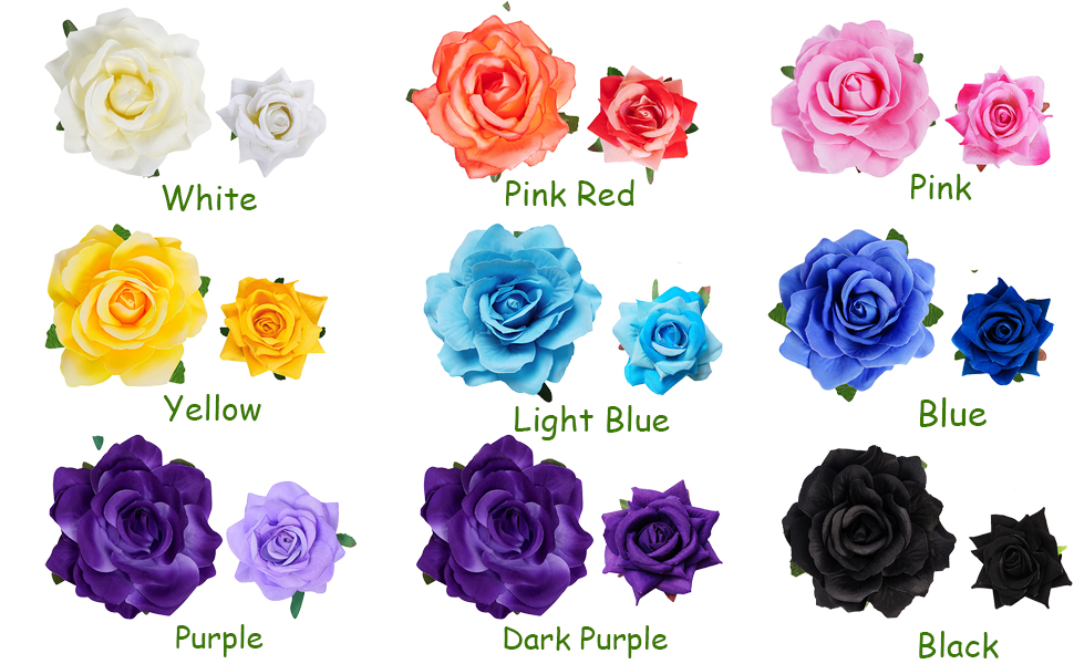 Rose Flower Hair Clip, Women Wedding Hair Accessories, Flamenco Dancer 