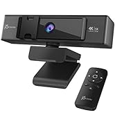 j5create 4K Ultra HD Webcam with 5X Digital Zoom, Privacy Cover, Low Light Enhancement, Dual High...