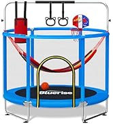 BLUERISE 60" Trampoline for Kids 5FT Toddler Trampolines Indoor/Outdoor with Adjustable Gymnastic...