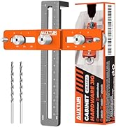 AUXTUR Cabinet Hardware Jig, Adjustable Cabinet Handle Template Tool with Alignment Hole, Punch L...
