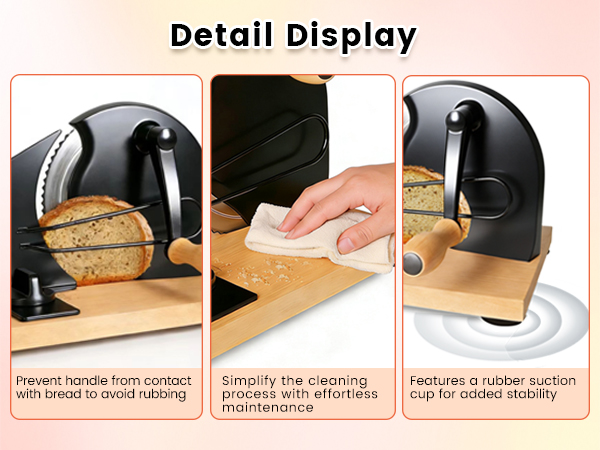 Manual Bread Slicer with Hand Crank