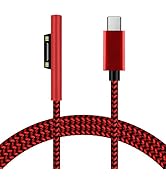 Sisyphy 6ft Nylon Braided Surface Connect to USB-C Charging Cable, Requires 45W 15V3A USBC Charge...