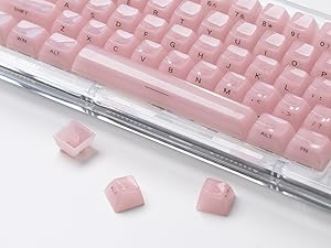 Womier Keycaps Jelly Pink - Ceramic Keycaps Style, Clear Keyboard Key Cap