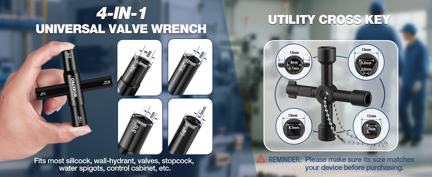 WORKPRO multi-function 4 Way Key Set