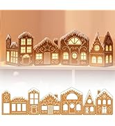 Lumoza Cardboard Christmas Village, Wooden Gingerbread House, 2026 New DIY Foldable Christmas Gin...