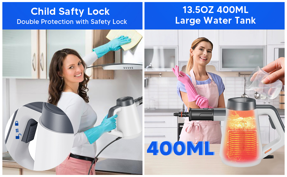 Safety Lock &amp;amp;amp; 13.5OZ(400ML) Large Water Tank