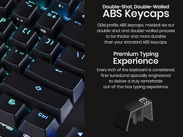 Tecware Phantom Plus 87 mechanical keyboard double shot ABS keycaps RGB gaming keyboard