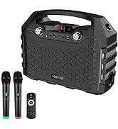 Hotec Wireless Bluetooth Portable PA Speaker System, Powerful Bluetooth Karaoke Machine with Dual...