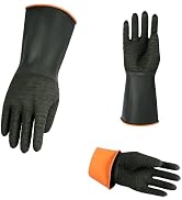 North Tower Heavy Duty Rubber Gloves, Industrial Gloves Waterproof Reusable Protective Work for C...