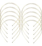 10 Pack Gold Silver Skinny Thin Slim Wire Double Layered Metal Headbands Base Elastic Alice Hairb...