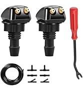 Zosgrew 10 PCS Front Windshield Washer Nozzles Kit, Adjustable Wiper Spray Nozzles with Adapters,...