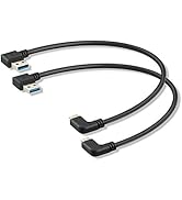 Oxsubor USB C 90 Degree Right Angle Cable Extension USB 3.0 Type c Cable Left &amp; Right Angle Male ...