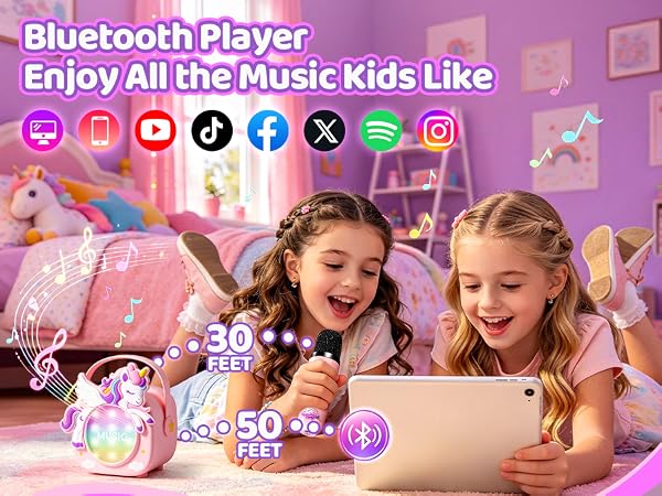 kids karaoke machine for kids microphone mini unicorn gifts for girls 4-6 gifts for 4 year old girl
