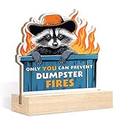 TopXmai Dumpster Fire Desk Accessories, Only You Can Prevent Funny Raccoon Meme Trash Panda Shape...