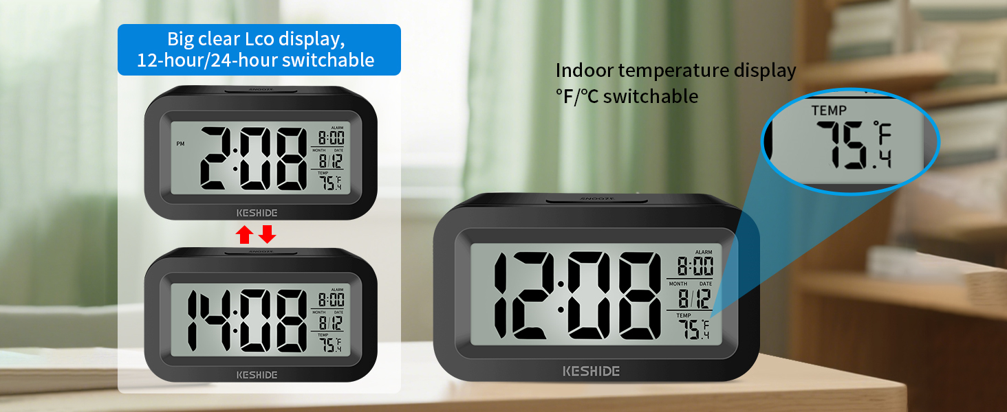 digital clock with temperature