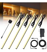 JUSJUBR Black Display Shelf Lighting, 4 Pack x12 Inch Display Lights for Display Case, LED Displa...