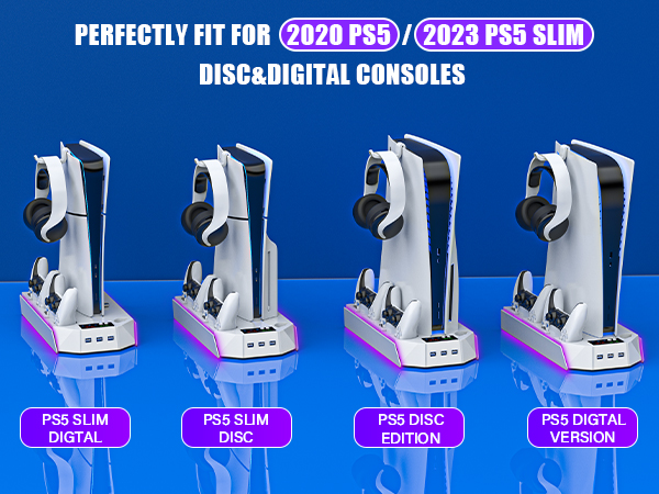 ps5 cooler stand and controller charging station for PS5 slim