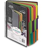 Samsill Deluxe 24 Pocket Spiral Project Organizer with 12 Dividers, Refillable Notepad, Customiza...