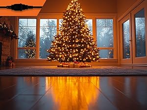 Application of black power extension cord in family Christmas tree