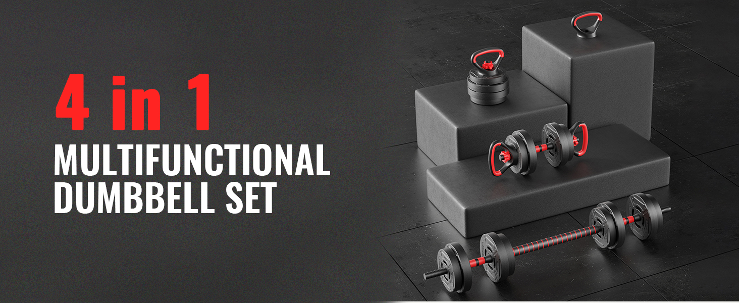 4 in 1 adjustable dumbbell 40lb