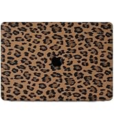 Leopard Print Case for MacBook Neo 13 Inch 2026 (Model A3404, A18 Pro Chip), PU Leather Coated Ha...