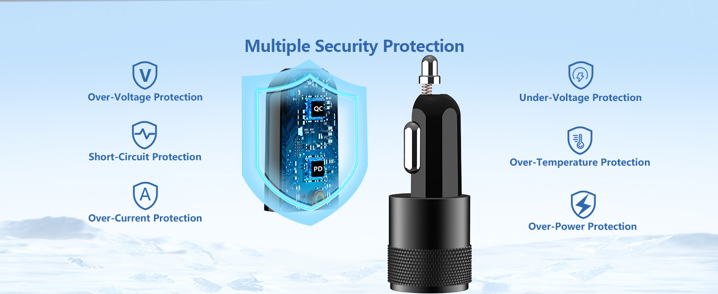 Apple MFi Certified 75W USB C PD+QC Car Power Cigarette Lighter iPhone 16 Car Charger Fast Charging