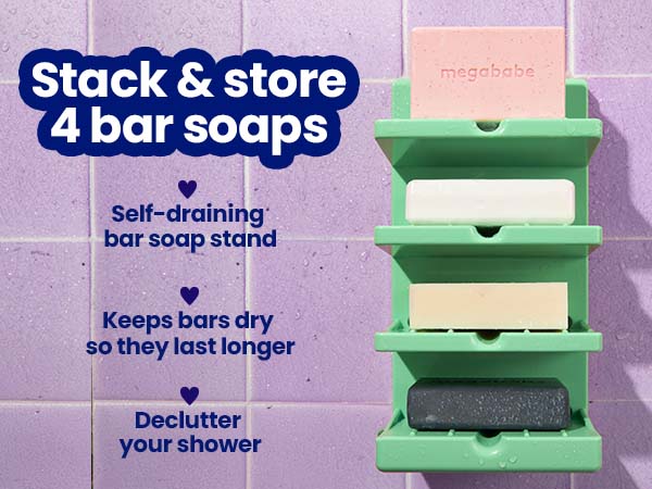 Bar soap tower with caption stack and store 4 bar soaps.