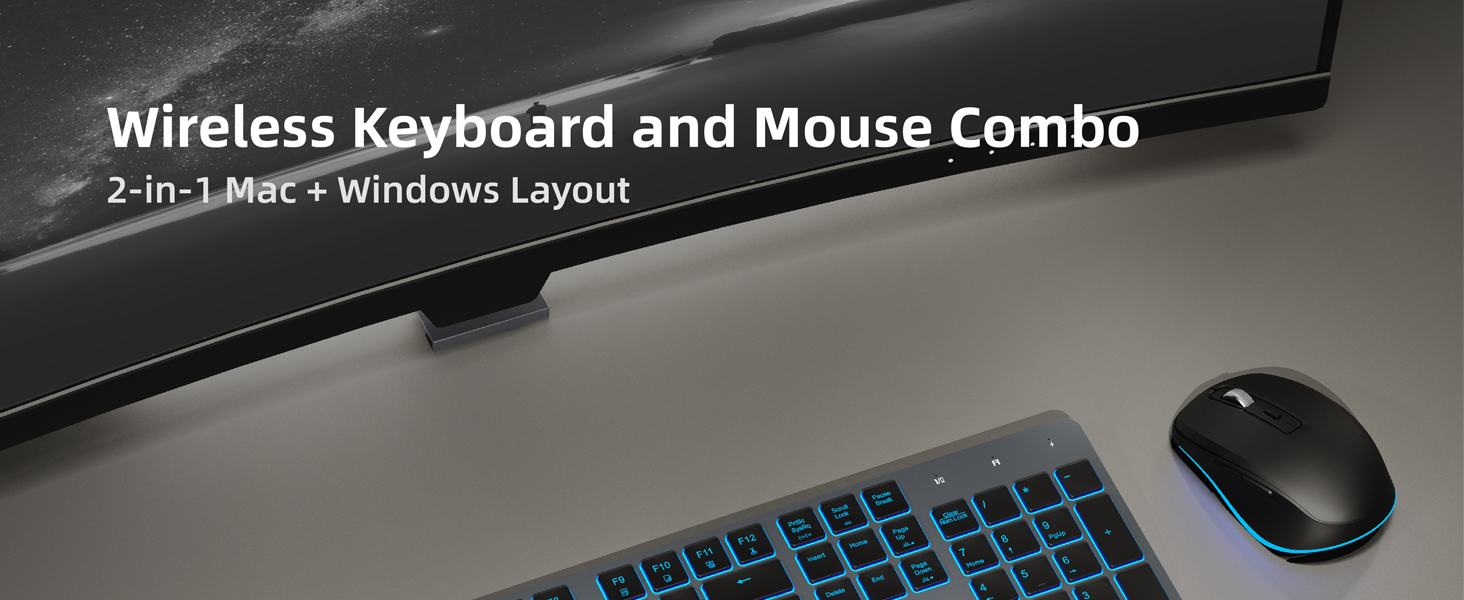 Wireless Keyboard and Mouse Combo