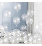 Adeyoo Clear Balloons, 50PCS 12 Inch Transparent Latex Balloons Clear Round Party Balloon for Bir...