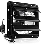 VEVOR 10 inch Shutter Exhaust Fan, Wall Mounted Attic Vent Fan with Variable Speed Controller, 90...