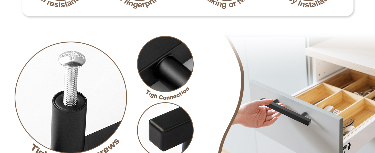 black cabinet handles