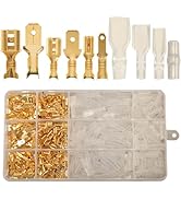 Feggizuli 480pcs 2.8mm 4.8mm 6.3mm Male and Female Spade Connectors Kit with Insulating Sleeve, C...
