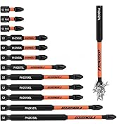 LOZAGU 12-Piece Phillips Bits #2 Impact Magnetic, S2 Steel, 1 2 3 4 5 6 Inch Long 2 Phillips Bits...