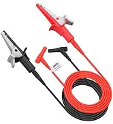 BINTA 2PCS Heavy Duty Alligator Clips Test Leads, Multimeter Alligator Clips Leads with Angle 4mm...