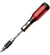 Kings County Tools Yankee Style Screwdriver | 7 Double-Sided Bits Included | Rotating Barrel with...