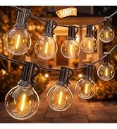 Kivonfa 100FT Outdoor String Lights - Shatterproof G40 LED Bulbs, Waterproof Connectable Patio St...