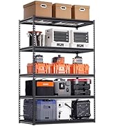 VEVOR Storage Shelves, 3000 lbs, 5 Tier Heavy Duty Garage Shelving, 24" D x 48" W x 72" H Adjusta...