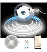 DAYBETTER Smart COB LED Strip Light, 32.8ft/10m 3200LEDs Bright Daylight White LED Light Strips w...