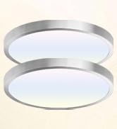 hykolity 2 Pack 12 Inch Selectable CCT LED Round Flat Panel Light, 24W 3000K/4000K/5000K, Edge-Li...